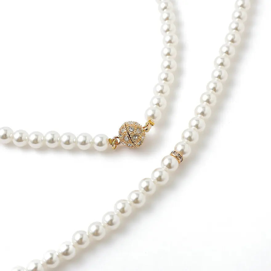 ネックレス結婚式パールアクセサリーロング長めパーティーシンプルレディース2連100cm2WAYウェディングパールネックレス