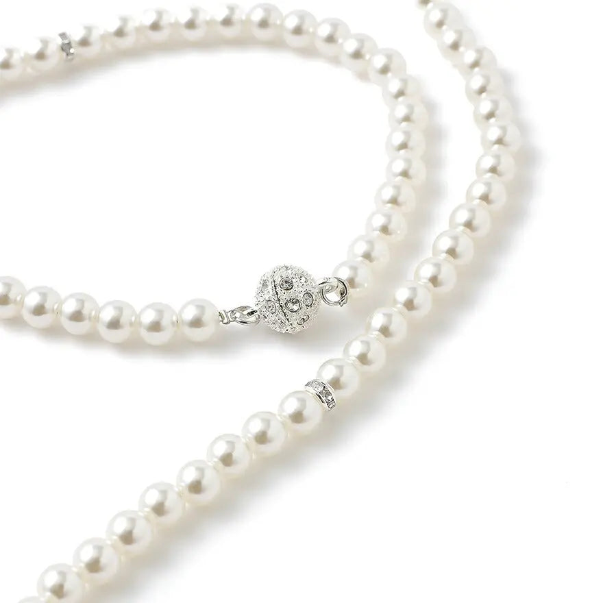 ネックレス結婚式パールアクセサリーロング長めパーティーシンプルレディース2連100cm2WAYウェディングパールネックレス