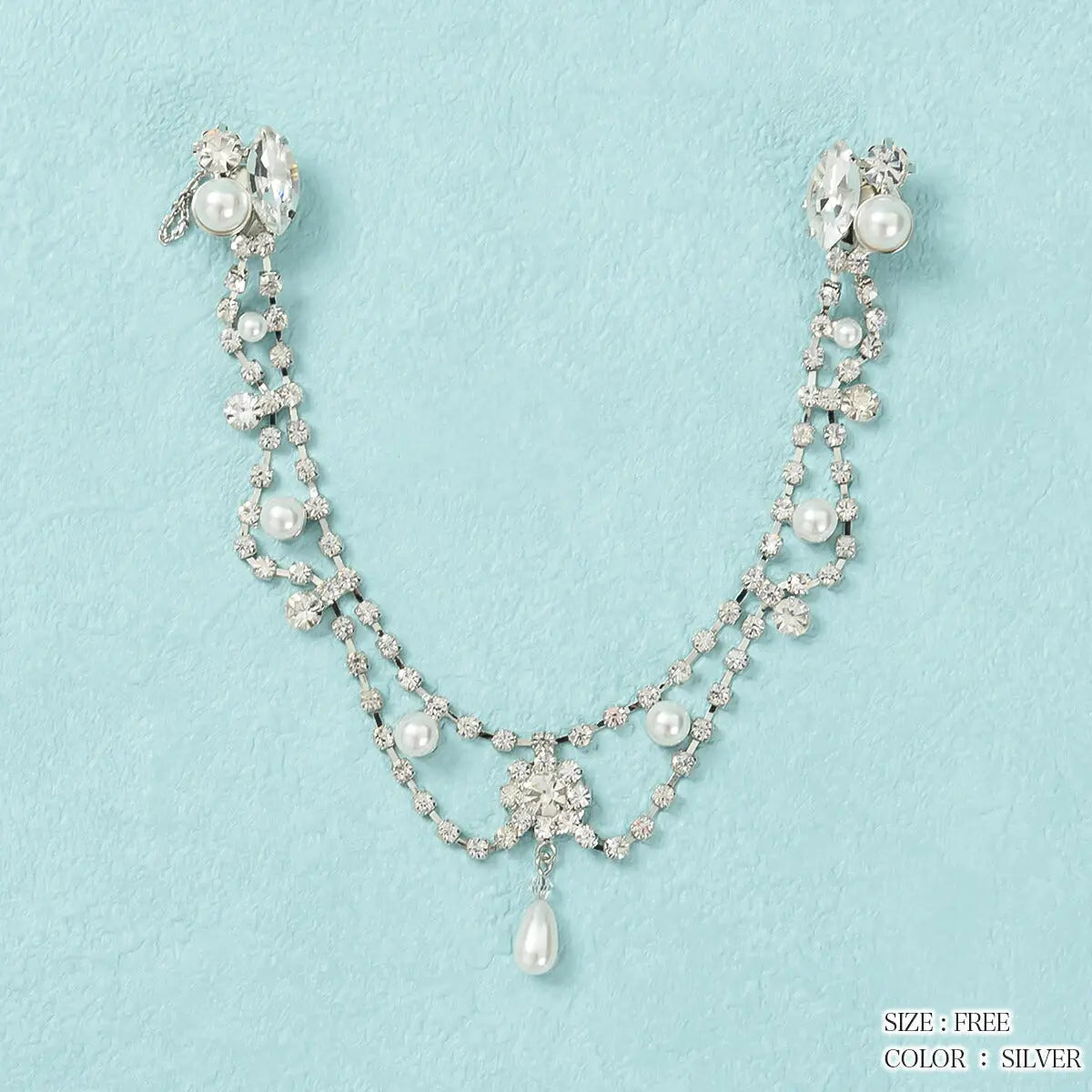 結婚式 アクセサリー ネックレス ラインストーン パール ドレスレット お呼ばれ 披露宴