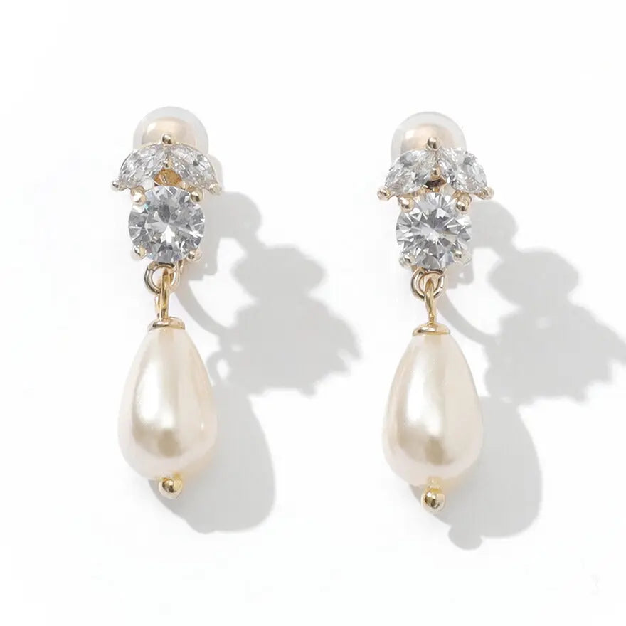 イヤリング ピアス 結婚式 パール アクセサリー  大ぶり 揺れる ゲスト ウェディング ドロップ パーティー ゴールド/シルバー 和装 花嫁 ボリューム お呼ばれ 二次会 パーティードレス通販TwinkleGIrls