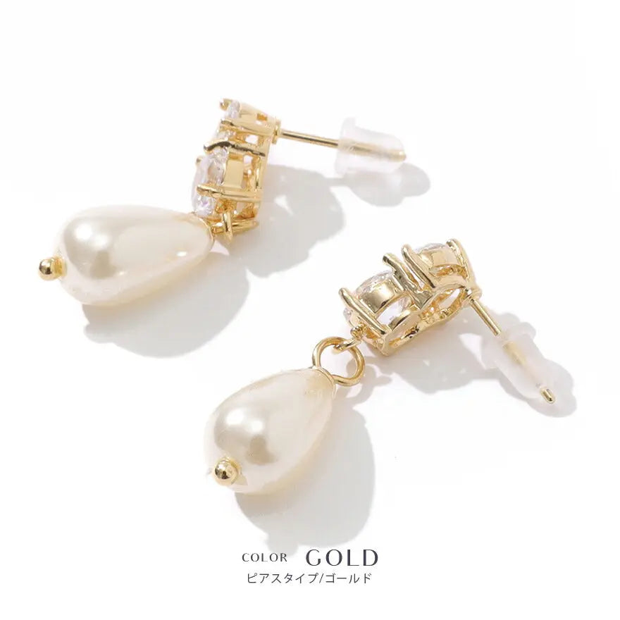 ヘアアクセサリー結婚式パールUピンアクセサリーヘアアクセサリーゲストパーティーヘアアクセゴールドお呼ばれ二次会