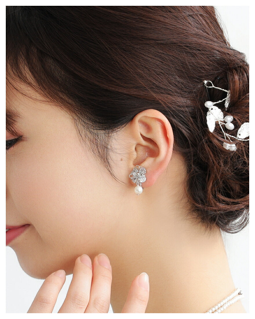 ヘアアクセサリー結婚式パールUピンアクセサリーヘアアクセサリーゲストパーティーヘアアクセゴールドお呼ばれ二次会