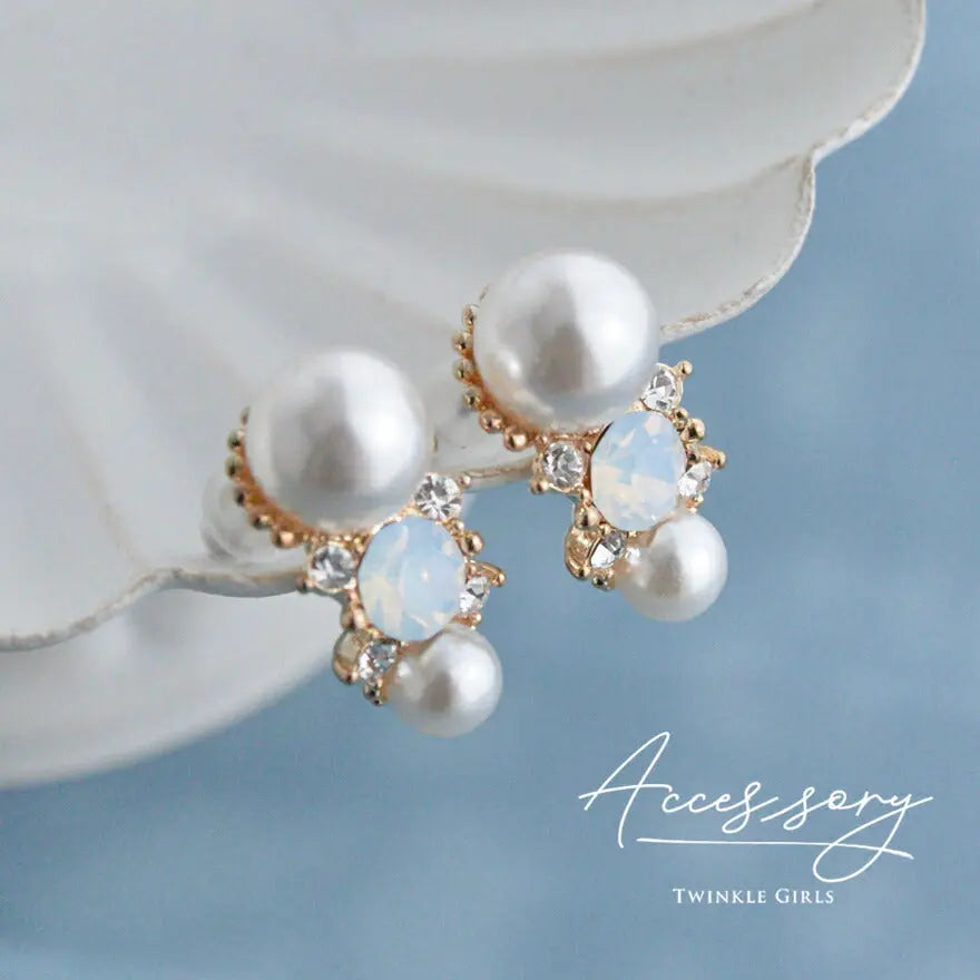 ヘアアクセサリー結婚式パールUピンアクセサリーヘアアクセサリーゲストパーティーヘアアクセゴールドお呼ばれ二次会