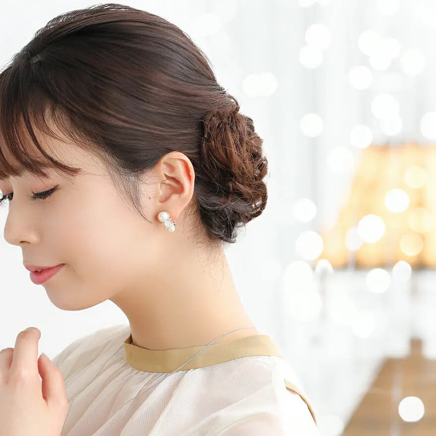 ヘアアクセサリー結婚式パールUピンアクセサリーヘアアクセサリーゲストパーティーヘアアクセゴールドお呼ばれ二次会