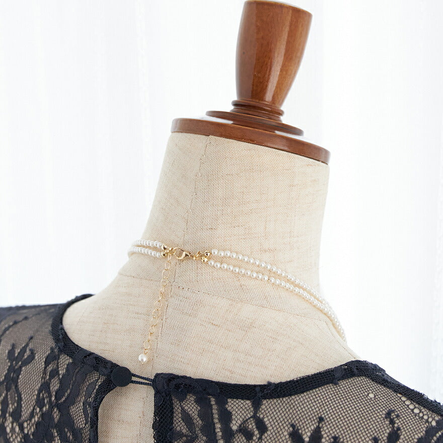 ネックレス結婚式パールアクセサリーパーティーゴージャスショートレディース2連50cm2WAYウェディングシンプルボリュームパールネックレス