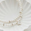 ネックレス結婚式パールアクセサリーパーティーゴージャスショートレディース2連50cm2WAYウェディングシンプルボリュームパールネックレス