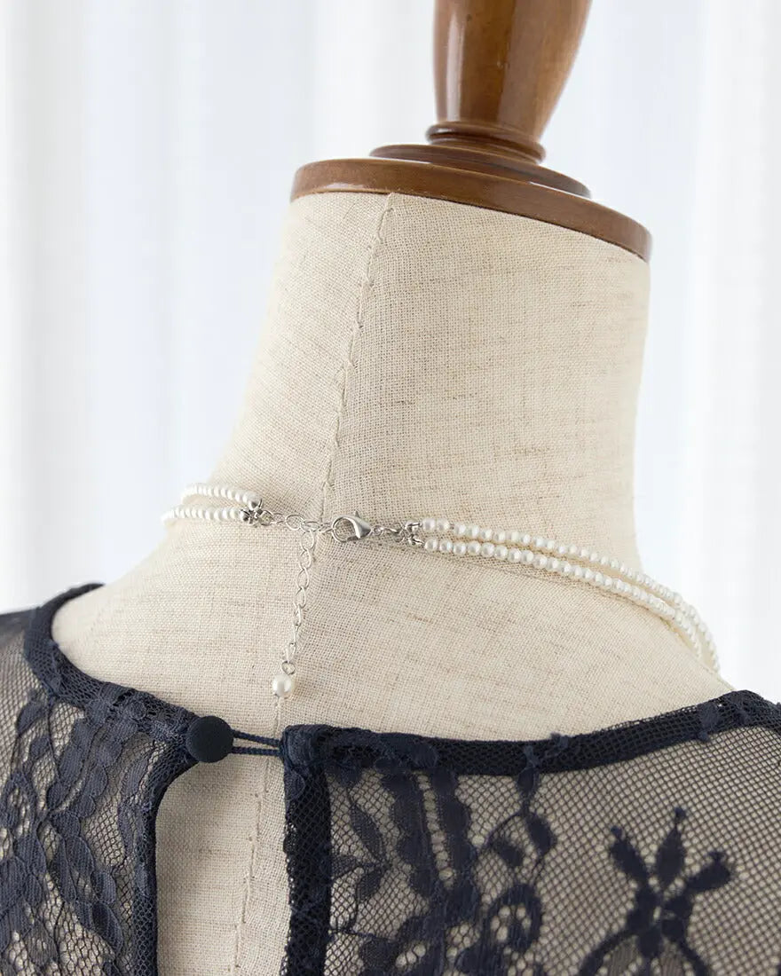 ネックレス結婚式パールアクセサリーパーティーゴージャスショートレディース2連50cm2WAYウェディングシンプルボリュームパールネックレス