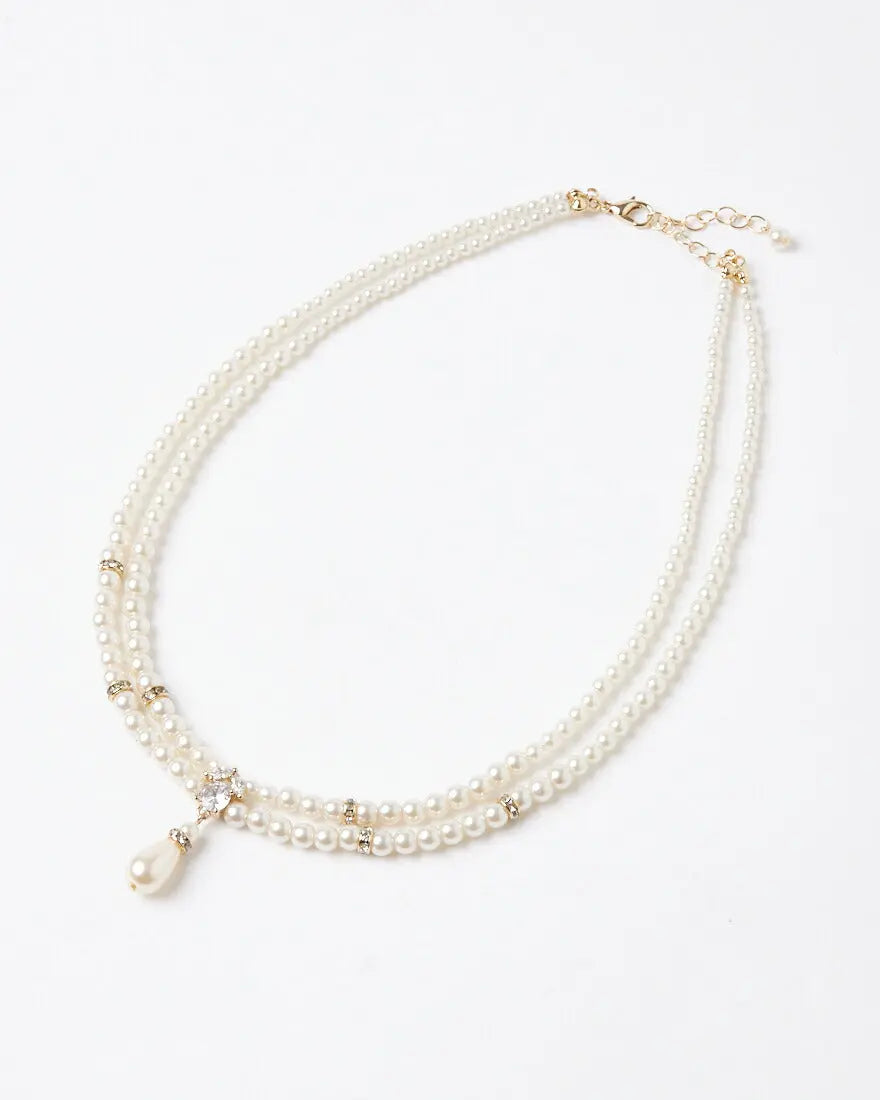 2連パールロンデルネックレス ネックレス パール 結婚式 アクセサリー フォーマル パーティー レディース ウェディング シンプル ボリューム ショート パーティードレス通販TwinkleGIrls