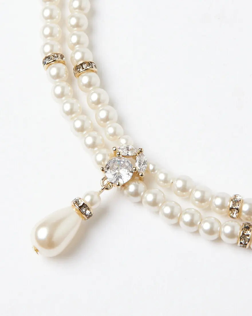 ネックレス結婚式パールアクセサリーパーティーゴージャスショートレディース2連50cm2WAYウェディングシンプルボリュームパールネックレス