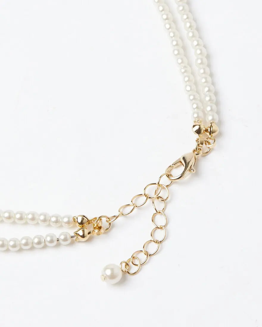 ネックレス結婚式パールアクセサリーパーティーゴージャスショートレディース2連50cm2WAYウェディングシンプルボリュームパールネックレス