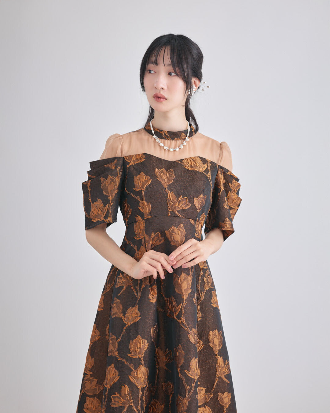 ネックレス結婚式パールアクセサリーパーティーゴージャスショートレディース2連50cm2WAYウェディングシンプルボリュームパールネックレス