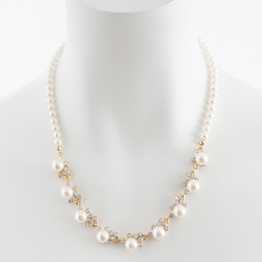 ネックレス結婚式パールアクセサリーパーティーゴージャスショートレディース2連50cm2WAYウェディングシンプルボリュームパールネックレス