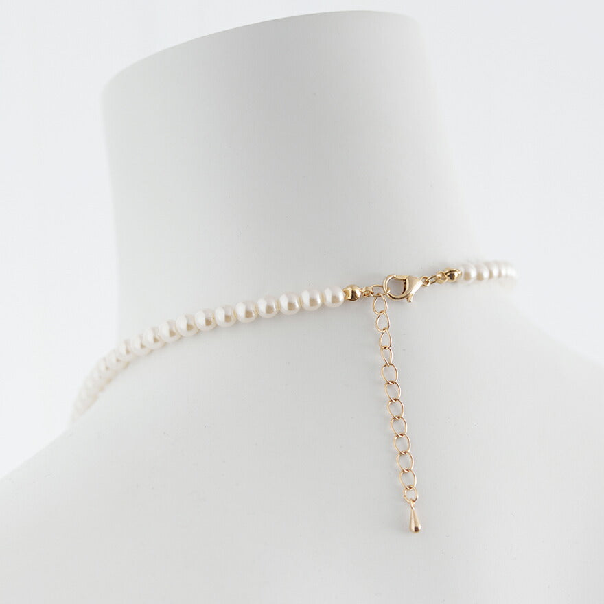 ネックレス結婚式パールアクセサリーパーティーゴージャスショートレディース2連50cm2WAYウェディングシンプルボリュームパールネックレス