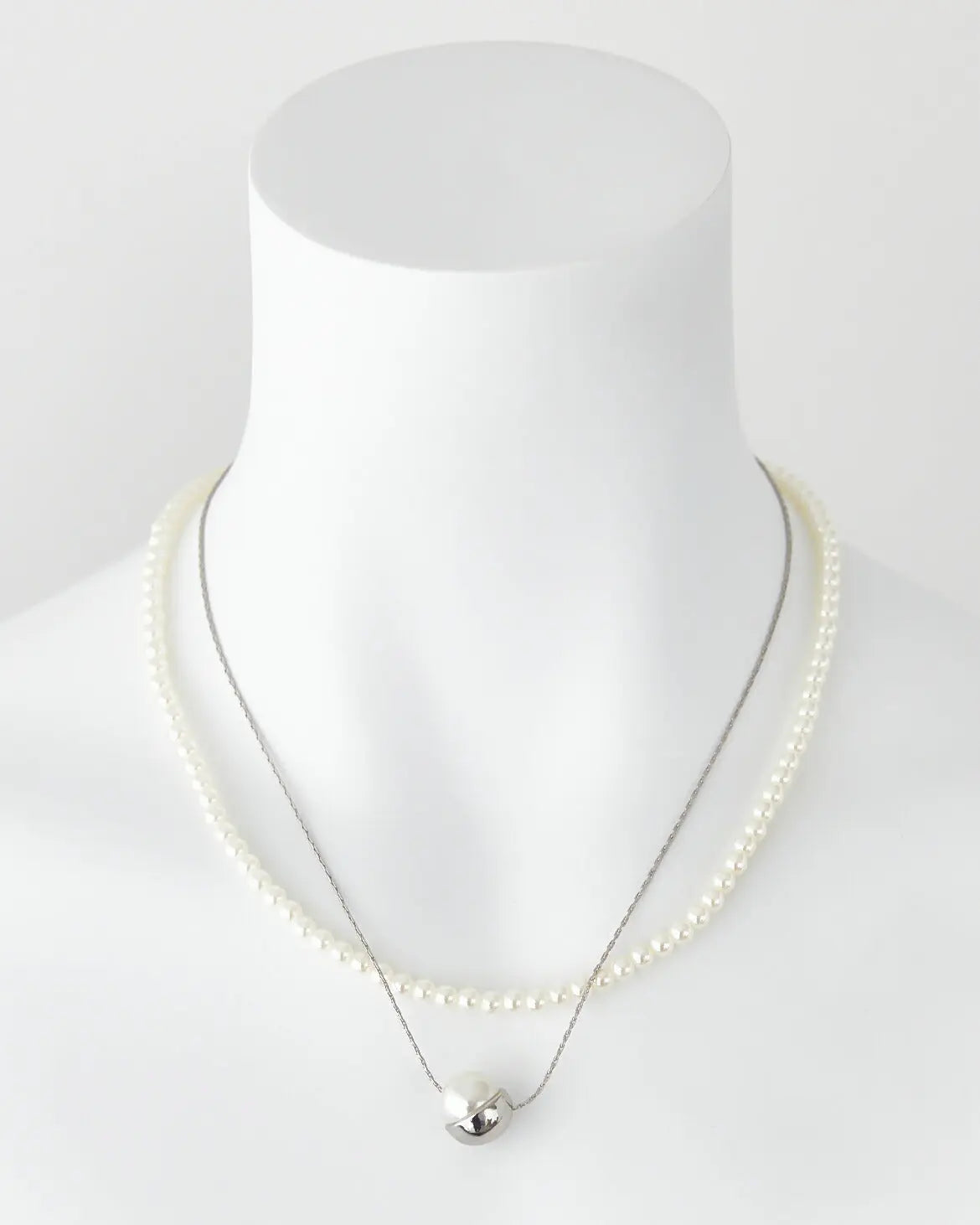 ネックレス結婚式パールアクセサリーパーティーゴージャスショートレディース2連50cm2WAYウェディングシンプルボリュームパールネックレス