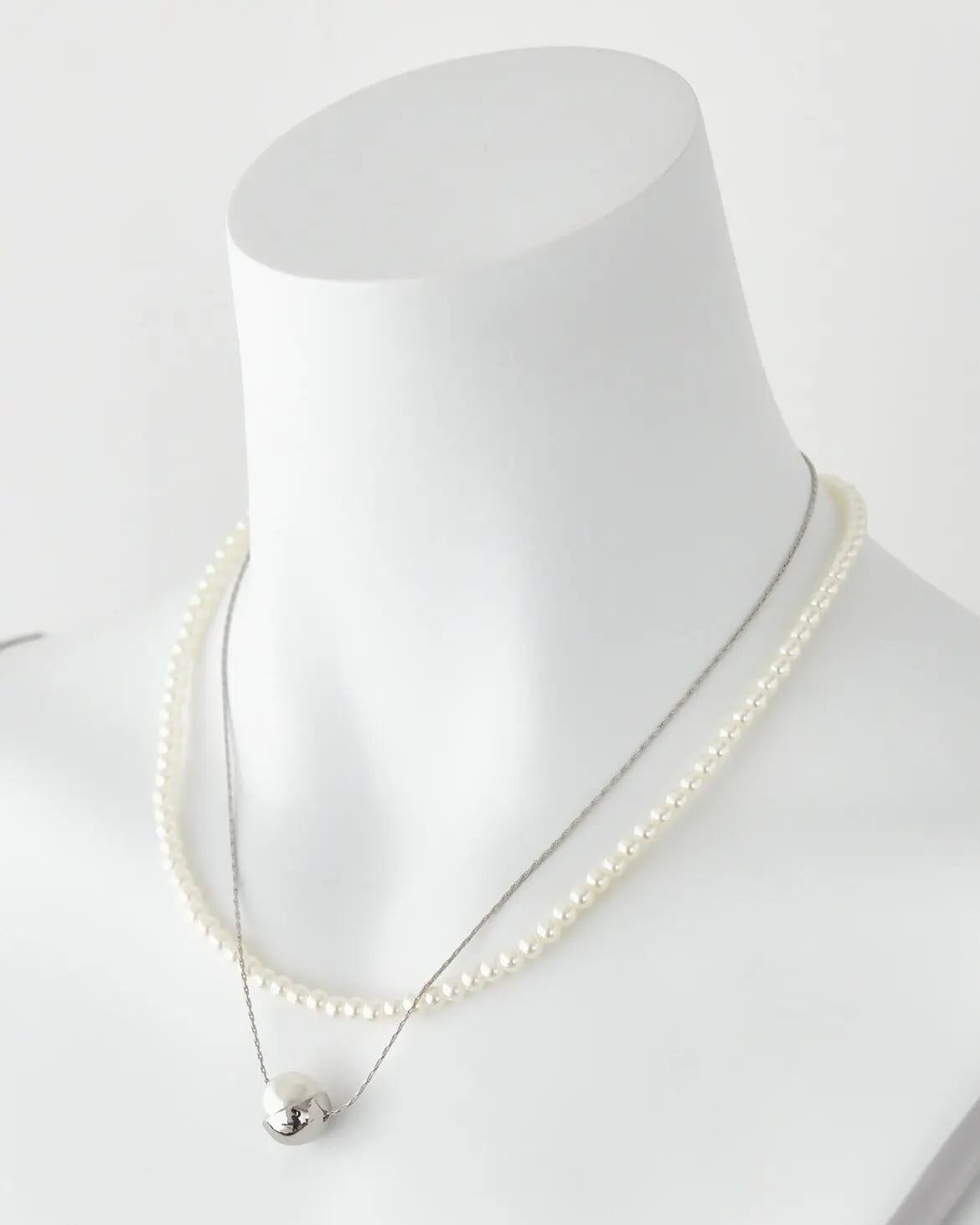 ネックレス結婚式パールアクセサリーパーティーゴージャスショートレディース2連50cm2WAYウェディングシンプルボリュームパールネックレス