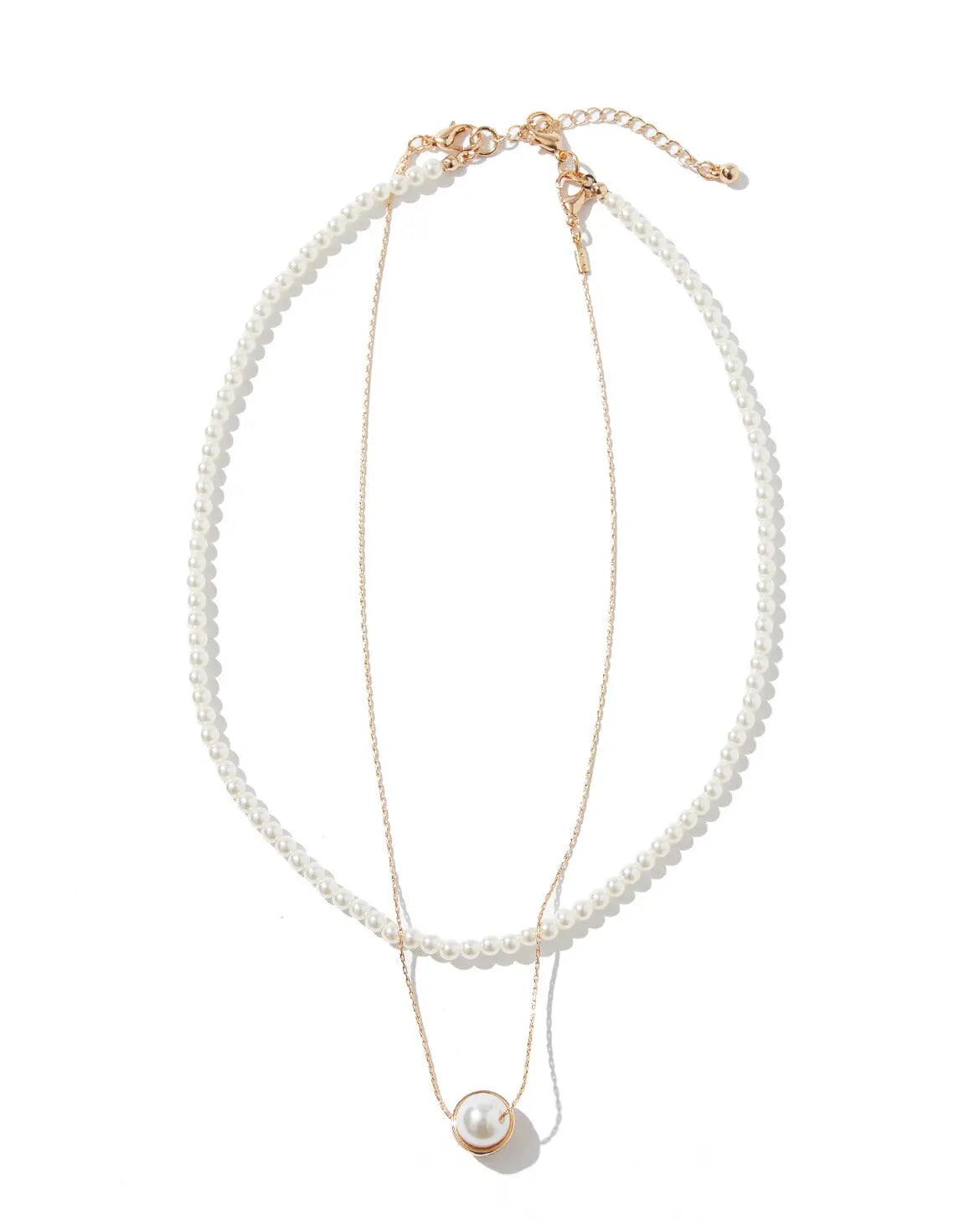 ネックレス結婚式パールアクセサリーパーティーゴージャスショートレディース2連50cm2WAYウェディングシンプルボリュームパールネックレス