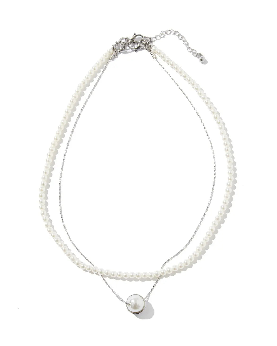 ネックレス結婚式パールアクセサリーパーティーゴージャスショートレディース2連50cm2WAYウェディングシンプルボリュームパールネックレス