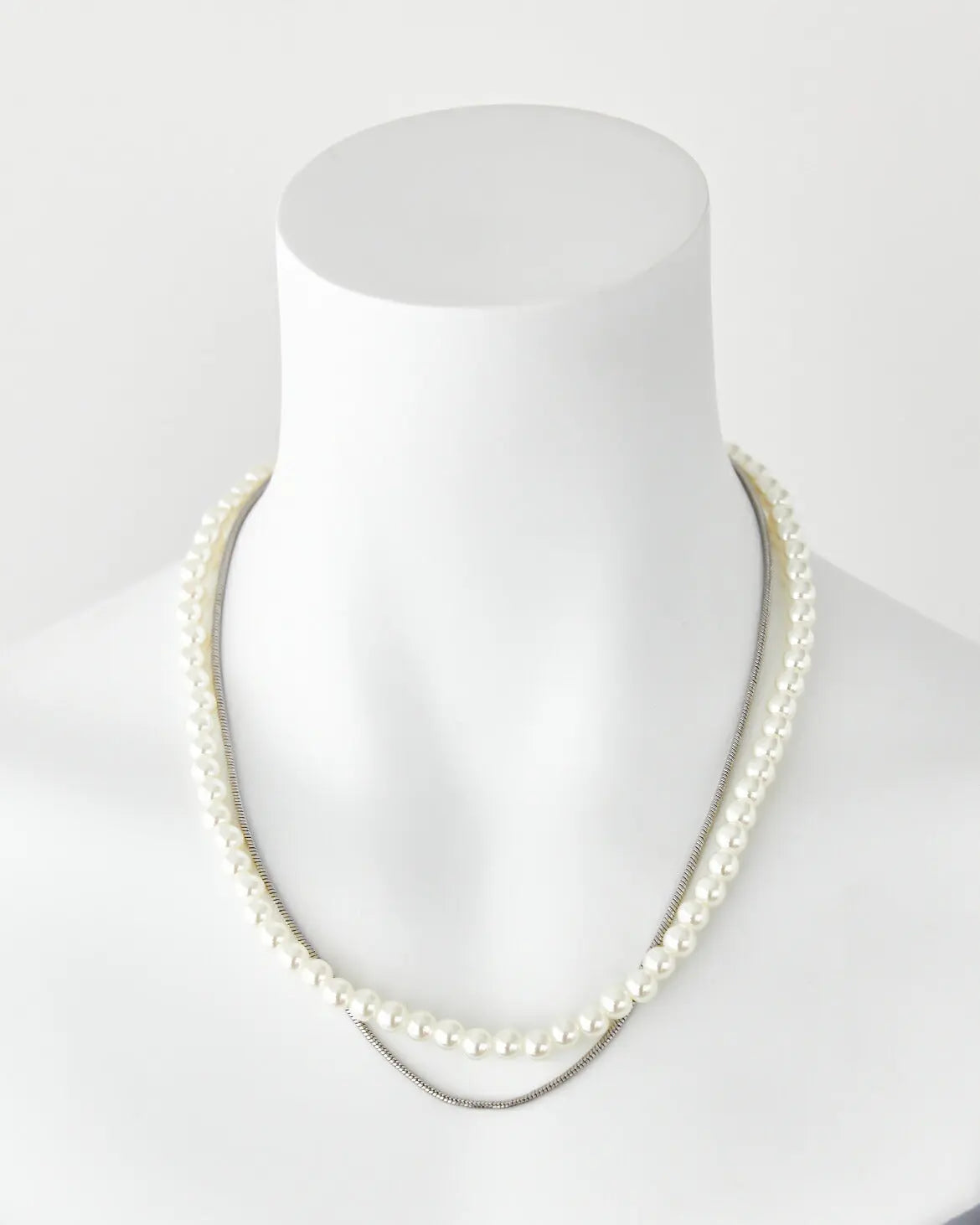 ネックレス結婚式パールアクセサリーパーティーゴージャスショートレディース2連50cm2WAYウェディングシンプルボリュームパールネックレス