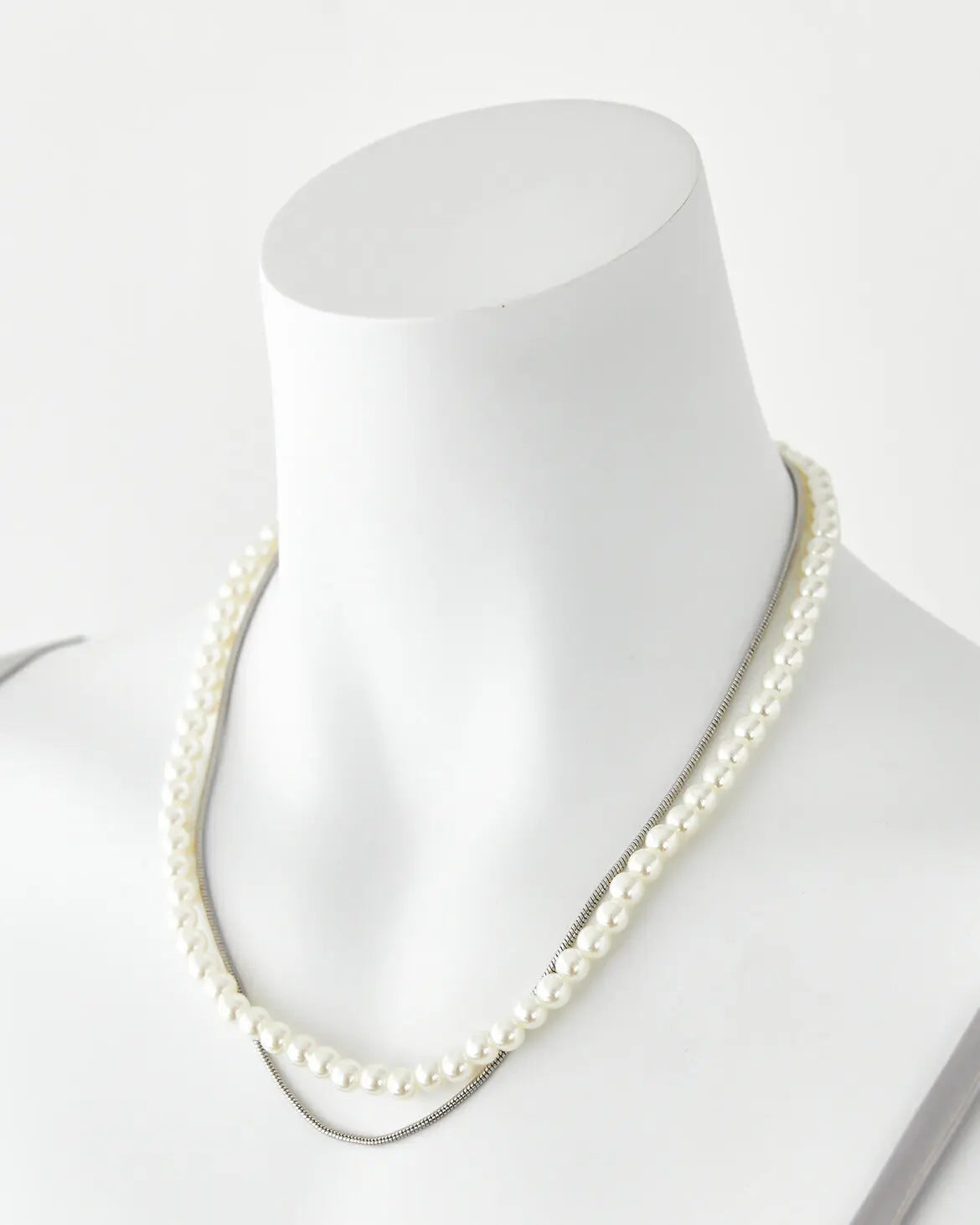 ネックレス結婚式パールアクセサリーパーティーゴージャスショートレディース2連50cm2WAYウェディングシンプルボリュームパールネックレス