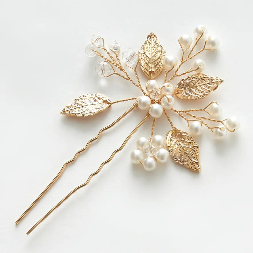 ヘアピンパール結婚式Uピンアクセサリーヘアアクセサリーゲストパーティーヘアピンヘアアクセゴールドお呼ばれ二次会