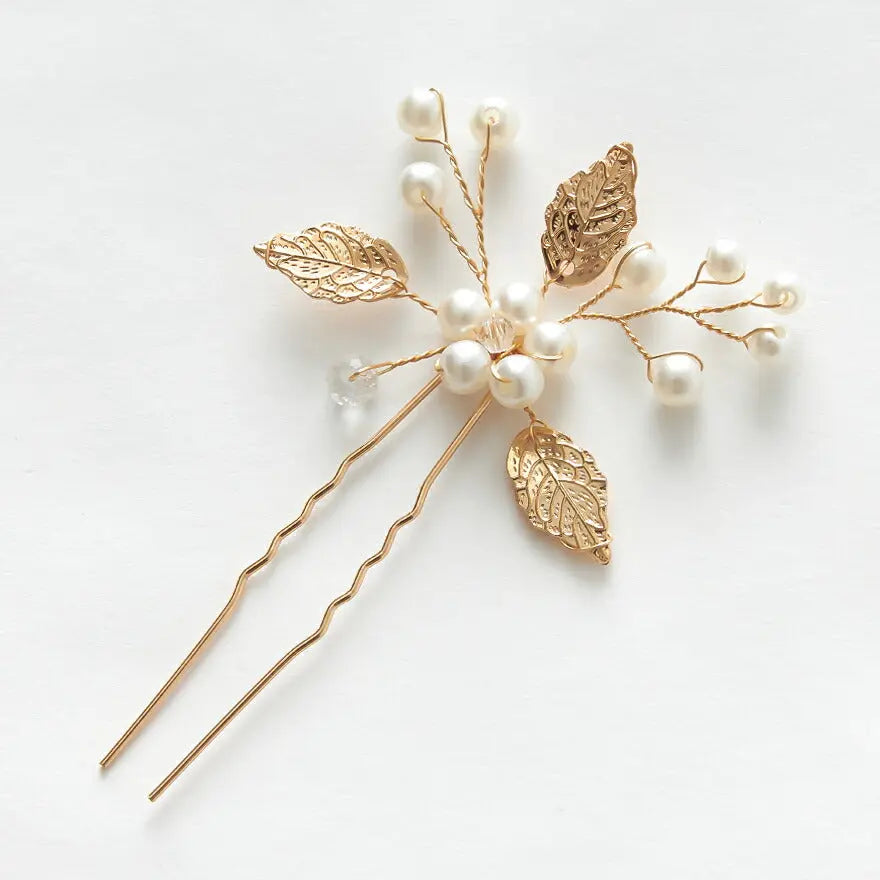 ヘアピンパール結婚式Uピンアクセサリーヘアアクセサリーゲストパーティーヘアピンヘアアクセゴールドお呼ばれ二次会