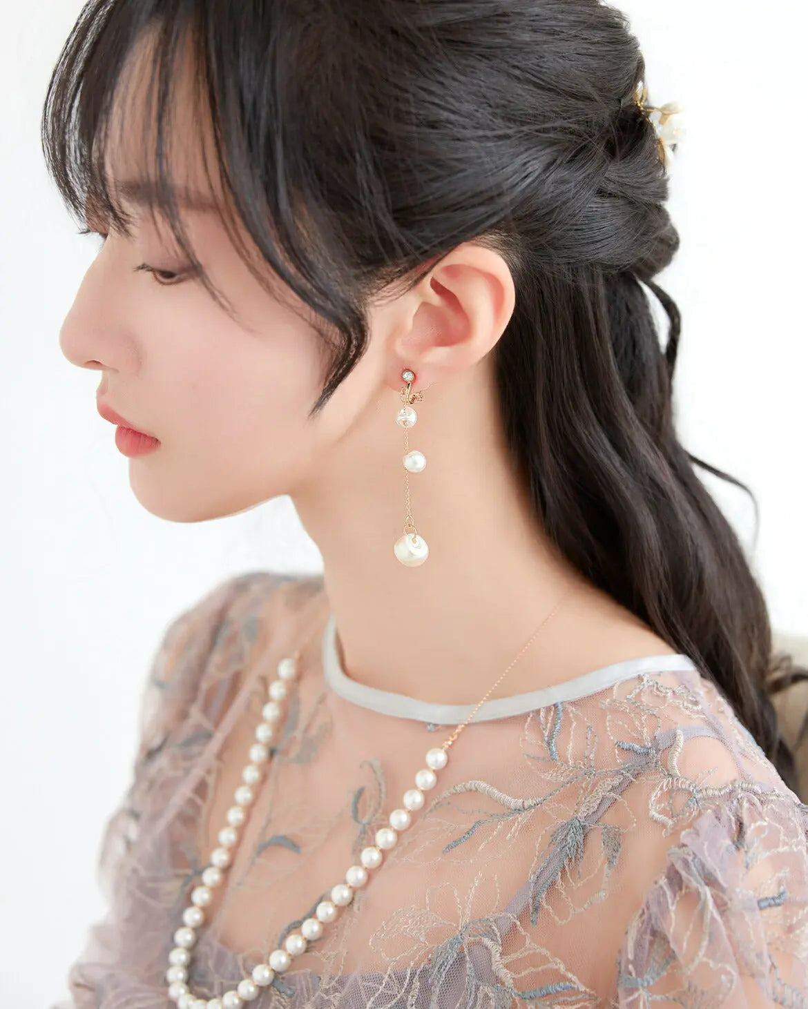 ヘアアクセサリー結婚式パールUピンアクセサリーヘアアクセサリーゲストパーティーヘアアクセゴールドお呼ばれ二次会