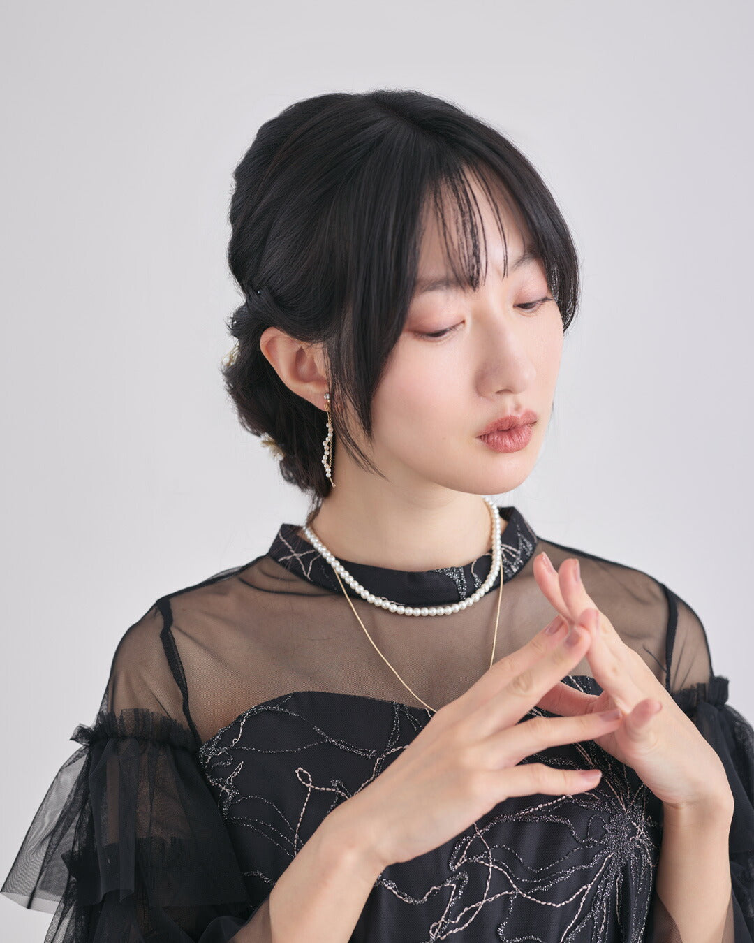 ヘアアクセサリー結婚式パールUピンアクセサリーヘアアクセサリーゲストパーティーヘアアクセゴールドお呼ばれ二次会
