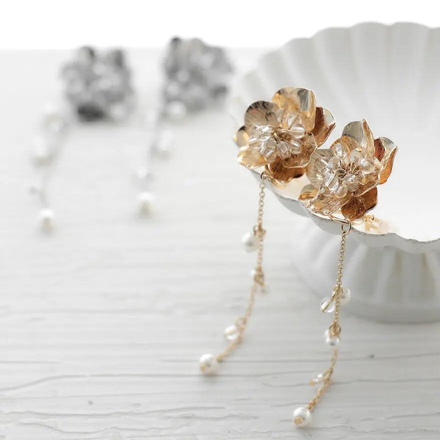 ヘアアクセサリー結婚式パールUピンアクセサリーヘアアクセサリーゲストパーティーヘアアクセゴールドお呼ばれ二次会