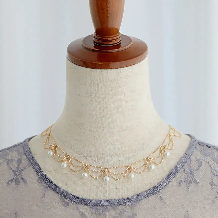 ネックレス 結婚式 パール アクセサリー パーティー ゴージャス ショート レディース  チェーン ウェディング シンプル ボリューム パールネックレス パーティードレス通販TwinkleGIrls