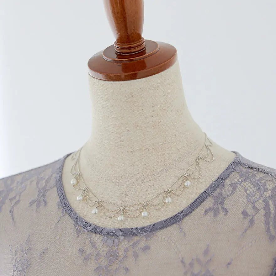 ネックレス結婚式パールアクセサリーパーティーゴージャスショートレディース2連50cm2WAYウェディングシンプルボリュームパールネックレス