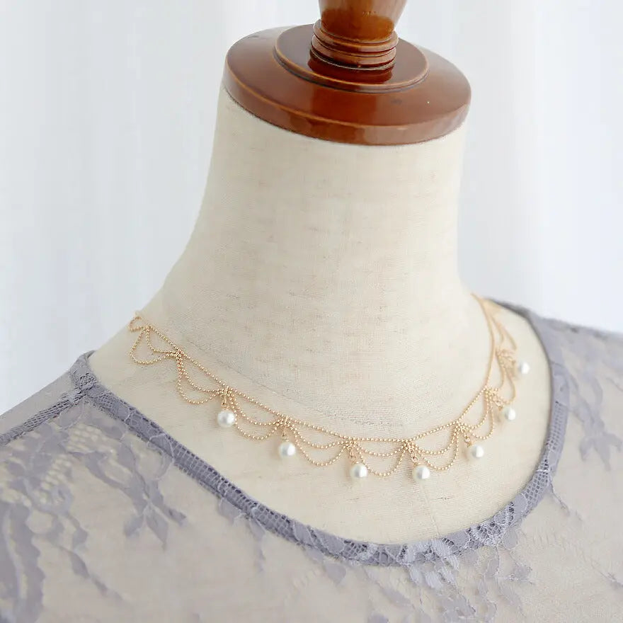 ネックレス結婚式パールアクセサリーパーティーゴージャスショートレディース2連50cm2WAYウェディングシンプルボリュームパールネックレス