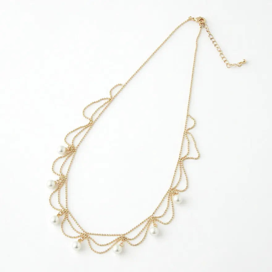 ネックレス結婚式パールアクセサリーパーティーゴージャスショートレディース2連50cm2WAYウェディングシンプルボリュームパールネックレス