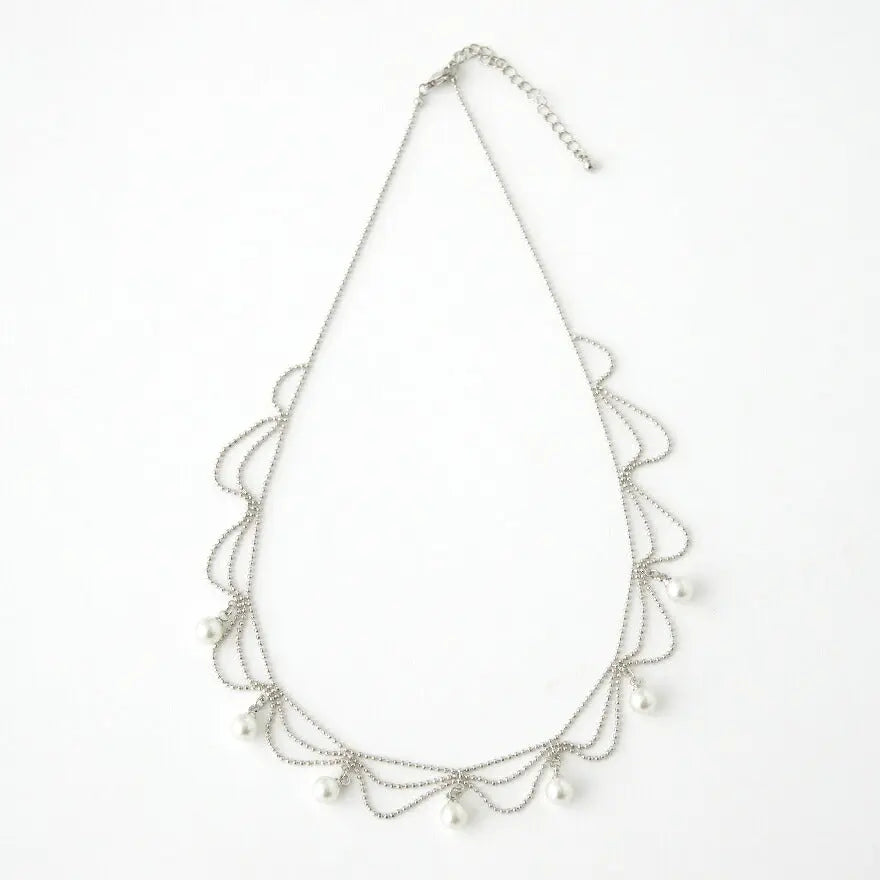 【30%OFFクーポンで2233円】ネックレス結婚式パールアクセサリーパーティーゴージャスショートレディースチェーンウェディングシンプルボリュームパールネックレス