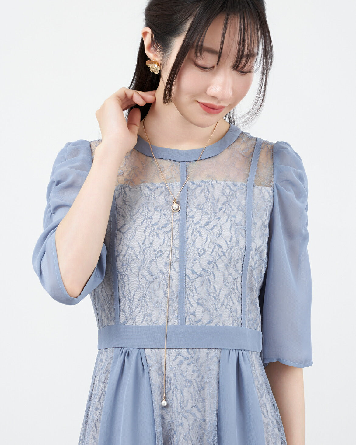 ネックレス結婚式パールアクセサリーパーティーゴージャスショートレディース2連50cm2WAYウェディングシンプルボリュームパールネックレス