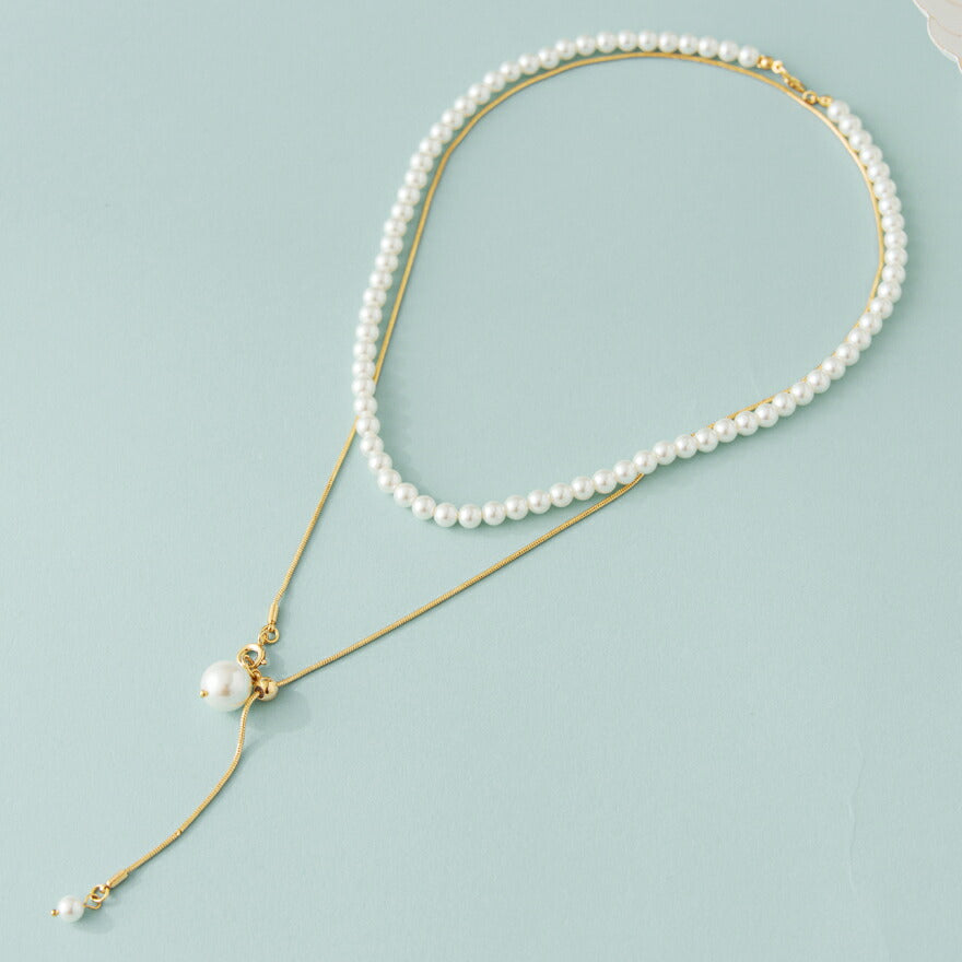 ネックレス 結婚式 ロング マルチウェイ パール アクセサリー  パーティー ゴージャス ショート レディース  チェーン ウェディング シンプル ボリューム パールネックレス
