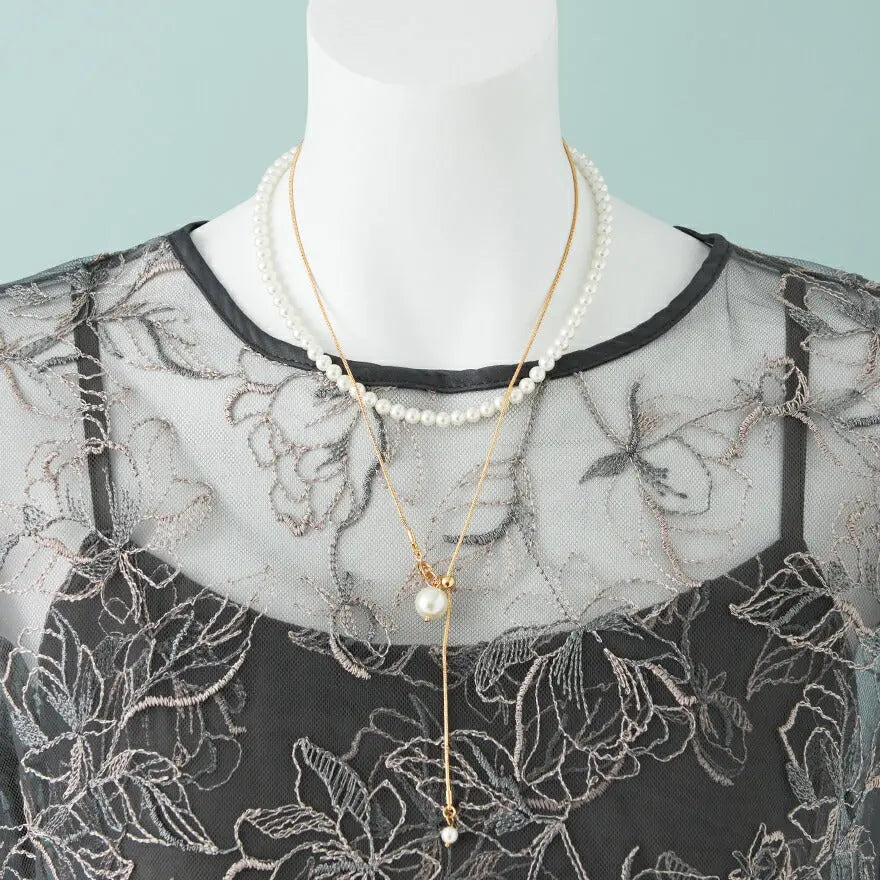 【3%OFFクーポンで3094円】ネックレス結婚式ロングマルチウェイパールアクセサリーマグネットパーティーゴージャスショートレディースチェーンウェディングシンプルボリュームパールネックレス