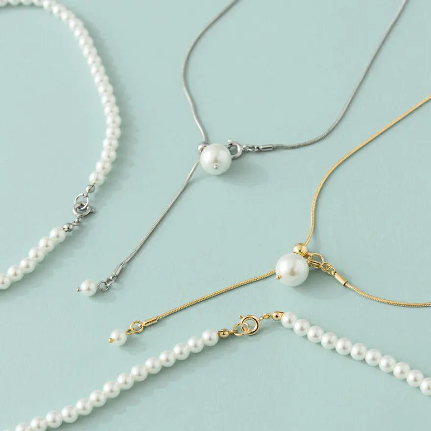 単品使いや重ね付けができるセパレート仕様のマルチウェイネックレス 全２色 シルバー・ゴールド比較