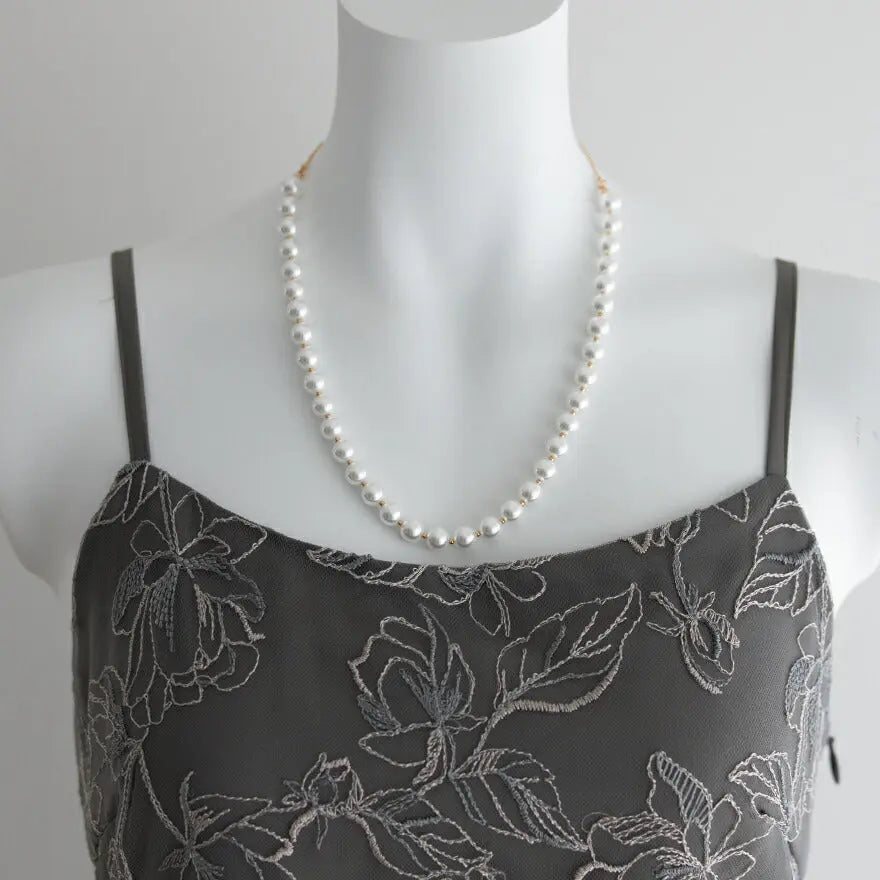 ネックレス結婚式パールアクセサリーパーティーゴージャスショートレディース2連50cm2WAYウェディングシンプルボリュームパールネックレス