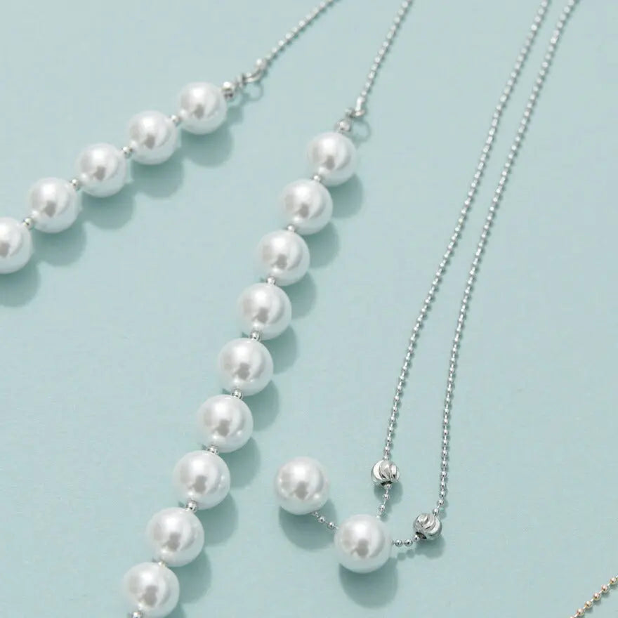 【3%OFFクーポンで3094円】ネックレス結婚式ロングマルチウェイパールアクセサリーマグネットパーティーゴージャスショートレディースチェーンウェディングシンプルボリュームパールネックレス