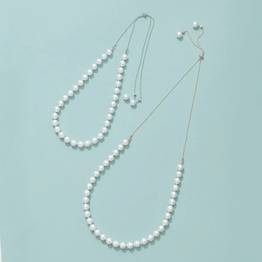ネックレス 結婚式 ロング マルチウェイ パール アクセサリー  パーティー ゴージャス ショート レディース  チェーン ウェディング シンプル ボリューム パールネックレス パーティードレス通販TwinkleGIrls