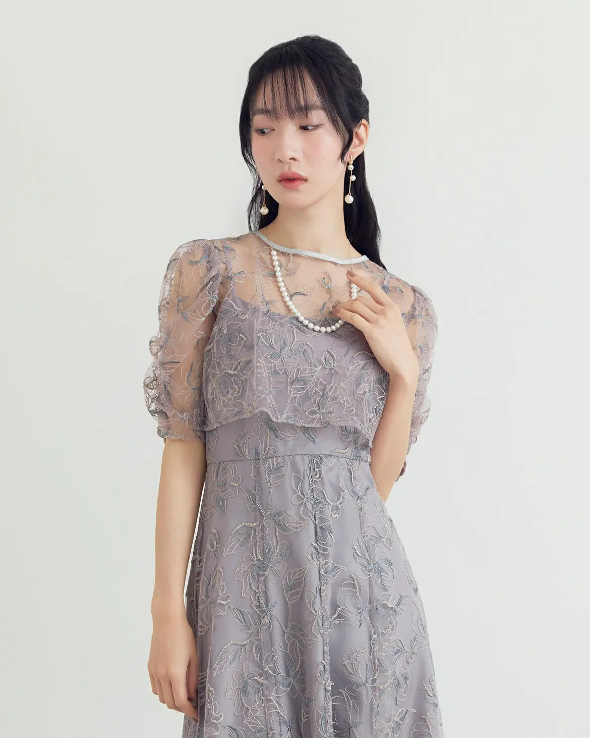 ネックレス結婚式パールアクセサリーパーティーゴージャスショートレディース2連50cm2WAYウェディングシンプルボリュームパールネックレス