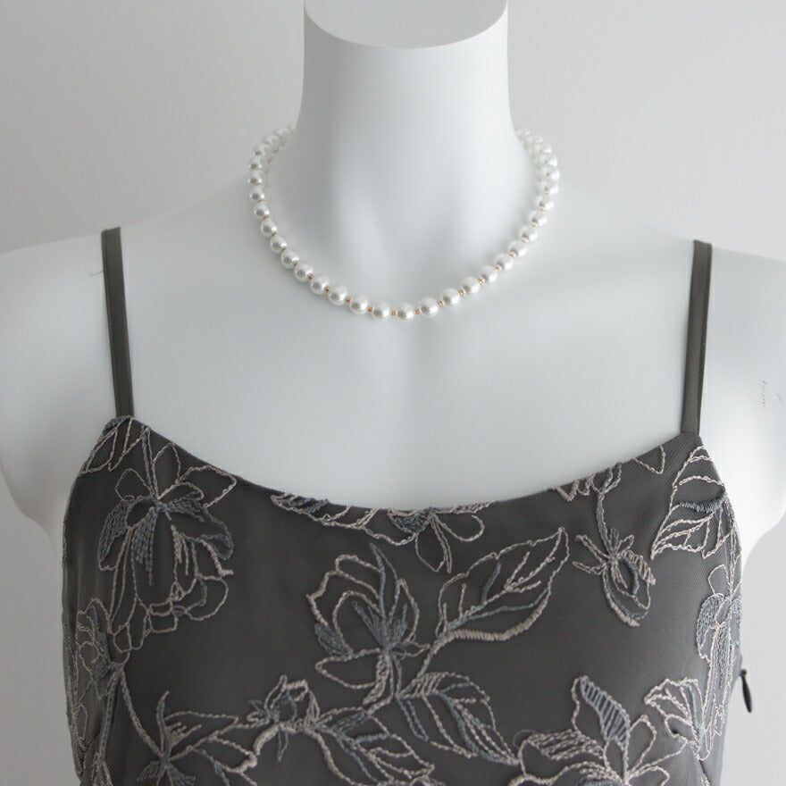 ネックレス結婚式パールアクセサリーパーティーゴージャスショートレディース2連50cm2WAYウェディングシンプルボリュームパールネックレス