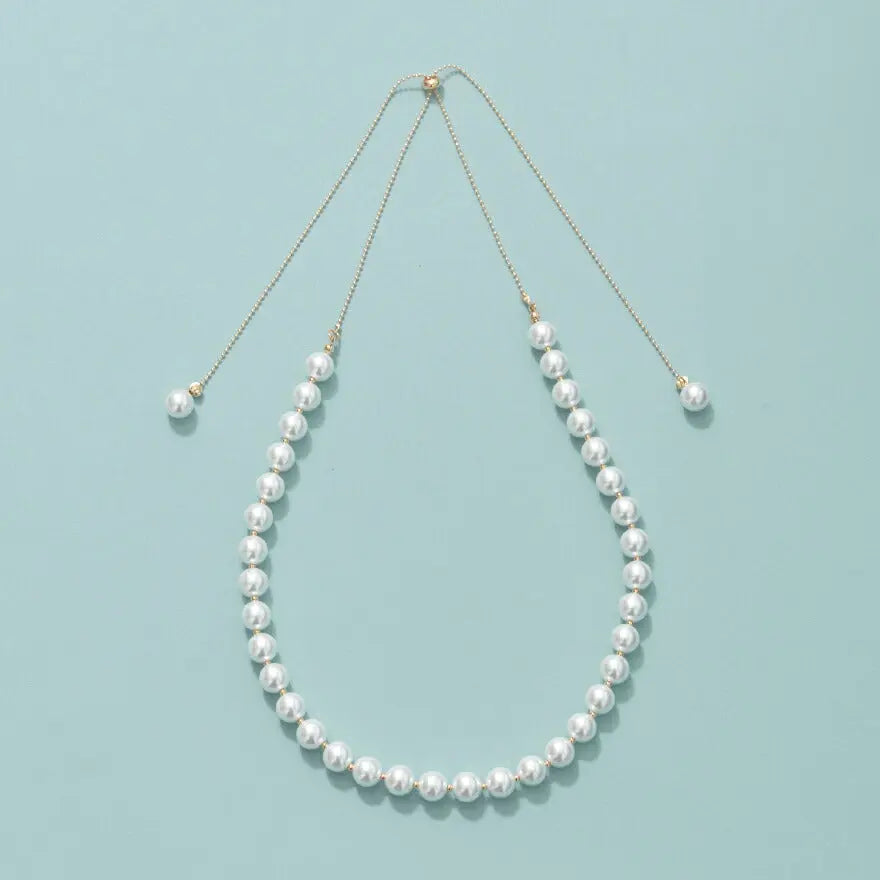 ネックレス結婚式パールアクセサリーパーティーゴージャスショートレディース2連50cm2WAYウェディングシンプルボリュームパールネックレス