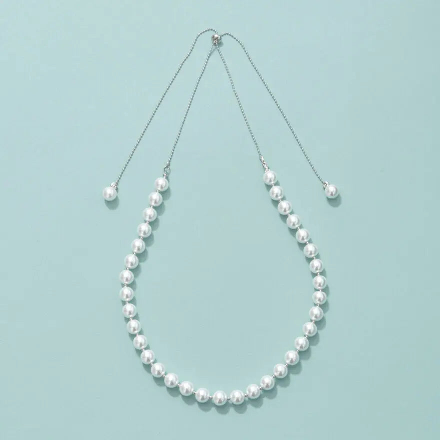 ネックレス結婚式パールアクセサリーパーティーゴージャスショートレディース2連50cm2WAYウェディングシンプルボリュームパールネックレス