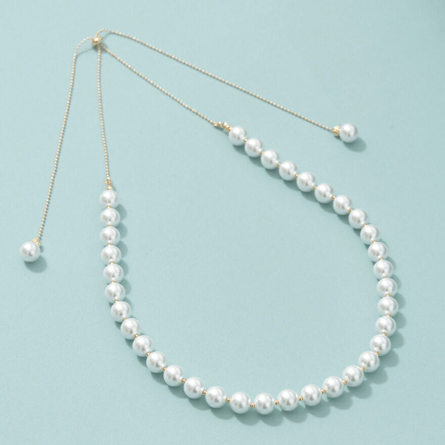 【3%OFFクーポンで3094円】ネックレス結婚式ロングマルチウェイパールアクセサリーマグネットパーティーゴージャスショートレディースチェーンウェディングシンプルボリュームパールネックレス