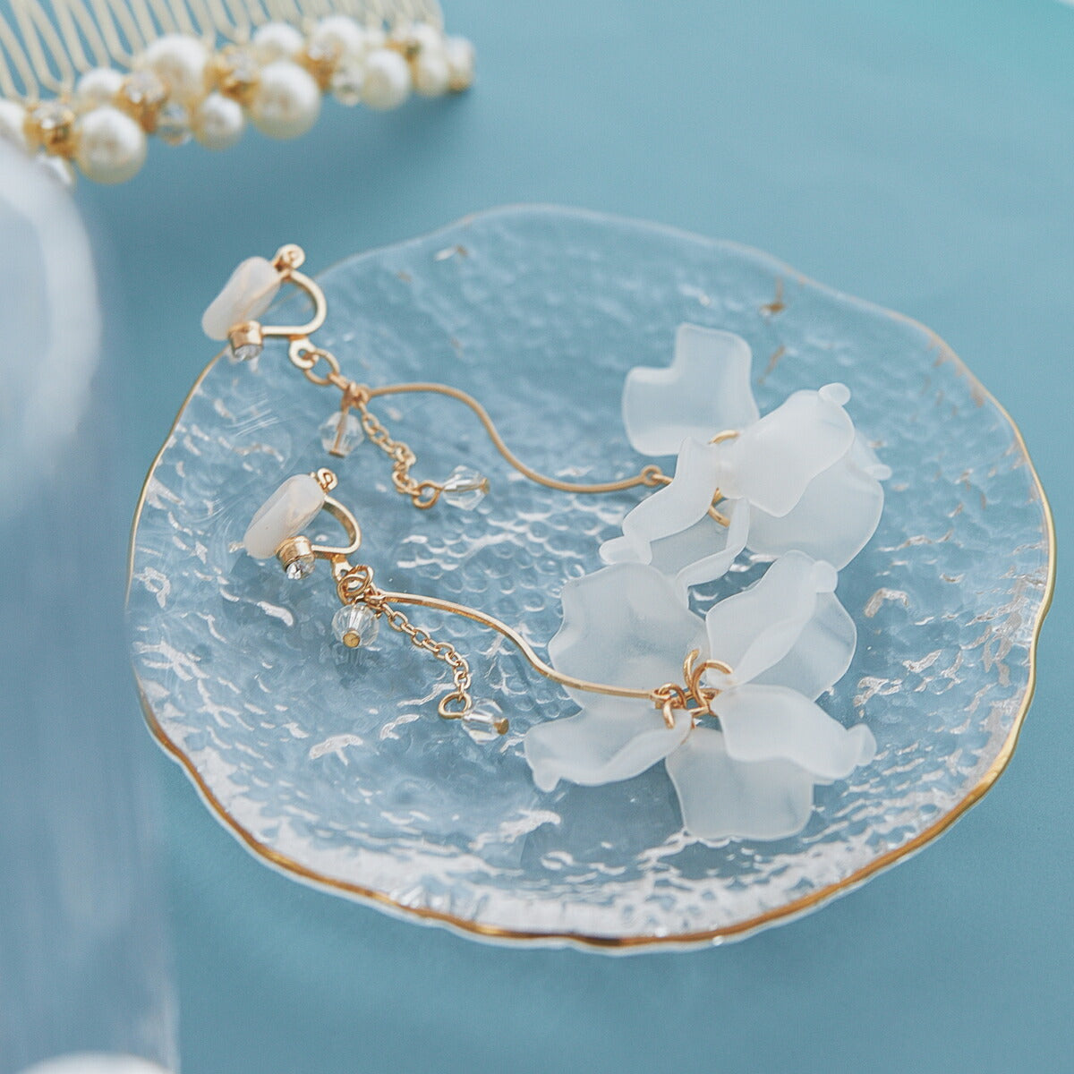 ヘアアクセサリー結婚式パールUピンアクセサリーヘアアクセサリーゲストパーティーヘアアクセゴールドお呼ばれ二次会