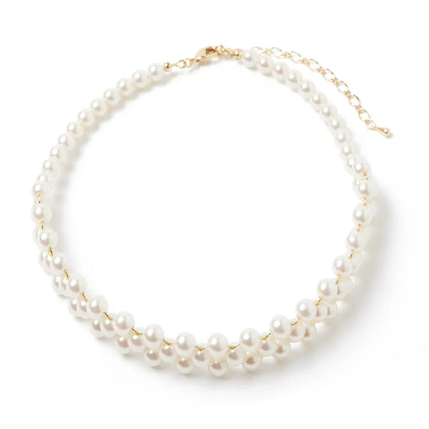 編み上げパールネックレスネックレスパール結婚式アクセサリーチョーカーフォーマルパーティーレディースウェディングシンプルボリュームショート