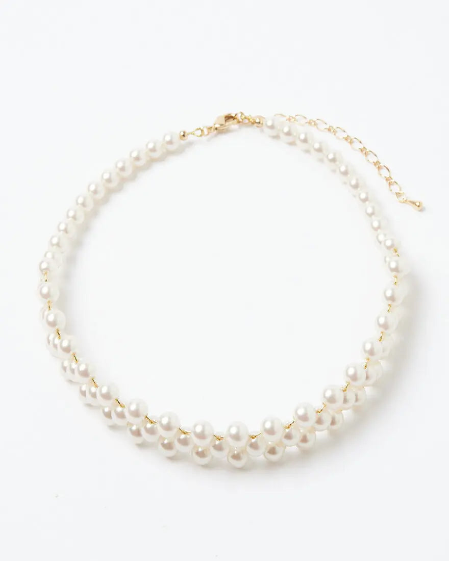ネックレス結婚式パールアクセサリーパーティーゴージャスショートレディース2連50cm2WAYウェディングシンプルボリュームパールネックレス