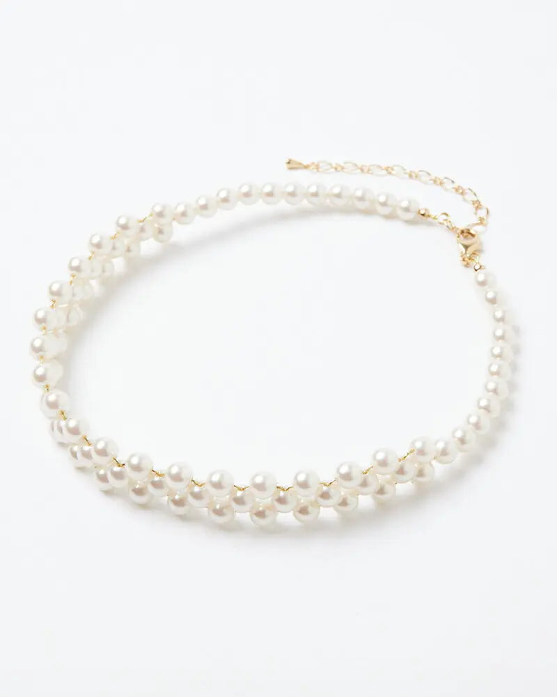 ネックレス結婚式パールアクセサリーパーティーゴージャスショートレディース2連50cm2WAYウェディングシンプルボリュームパールネックレス