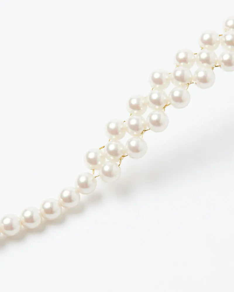 ネックレス結婚式パールアクセサリーパーティーゴージャスショートレディース2連50cm2WAYウェディングシンプルボリュームパールネックレス